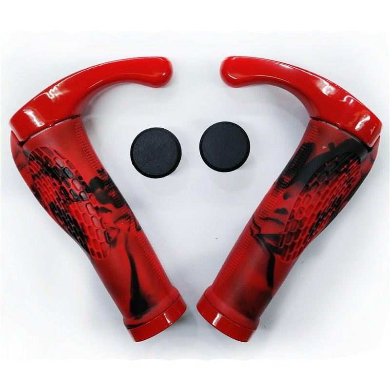 Poignées de vélo ergonomiques, embouts de guidon, poignées confortables, poignées de vélo ergonomiques, absorption des chocs, poignées de VTT, poignées antidérapantes, anneaux en alliage d'aluminium pour vélo