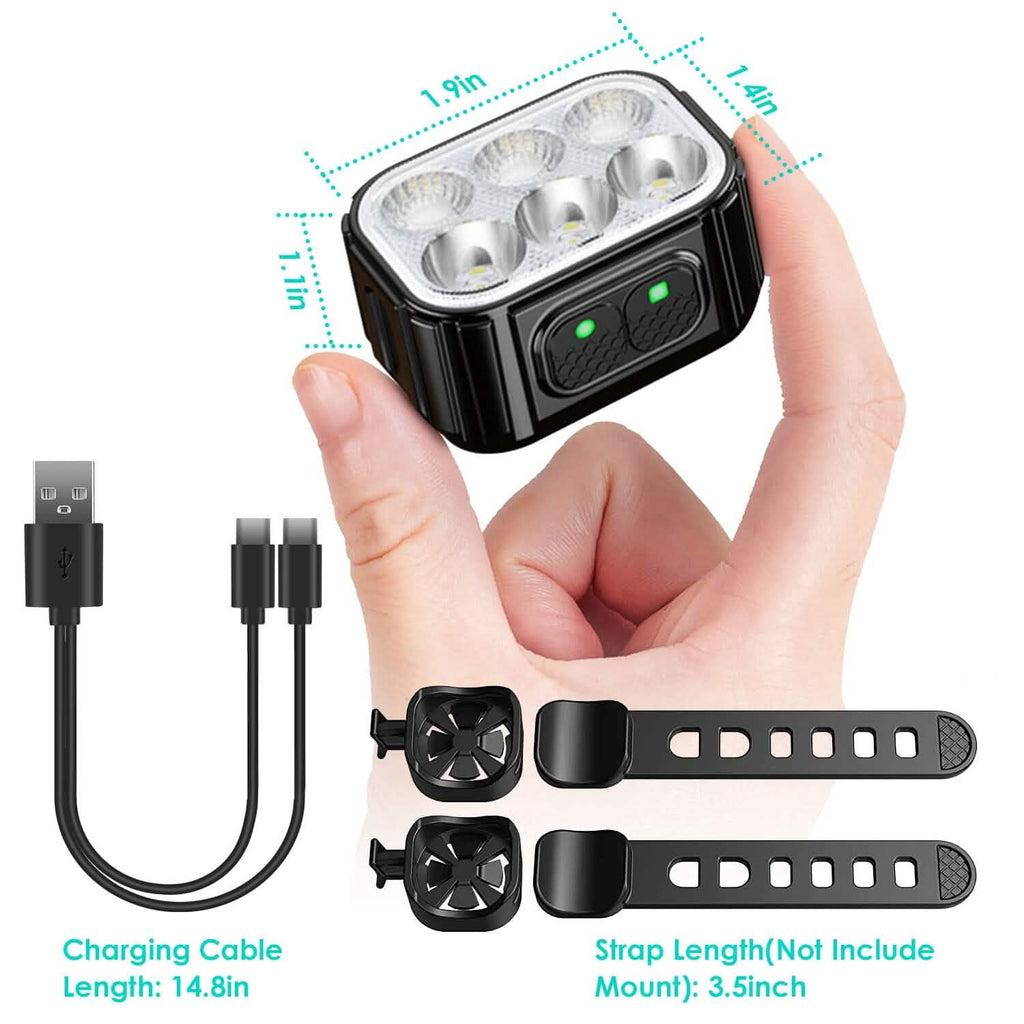 Phare de vélo et feu arrière étanches IP65, anti-chute, rechargeables, pour vélo