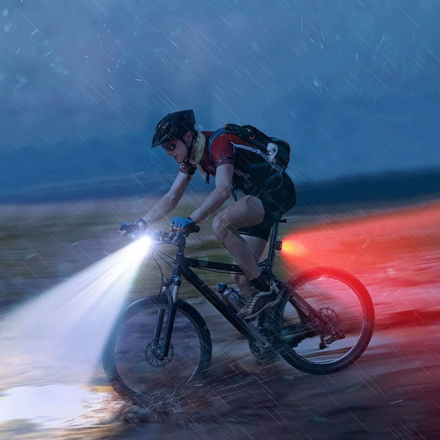 Phare de vélo et feu arrière étanches IP65, anti-chute, rechargeables, pour vélo