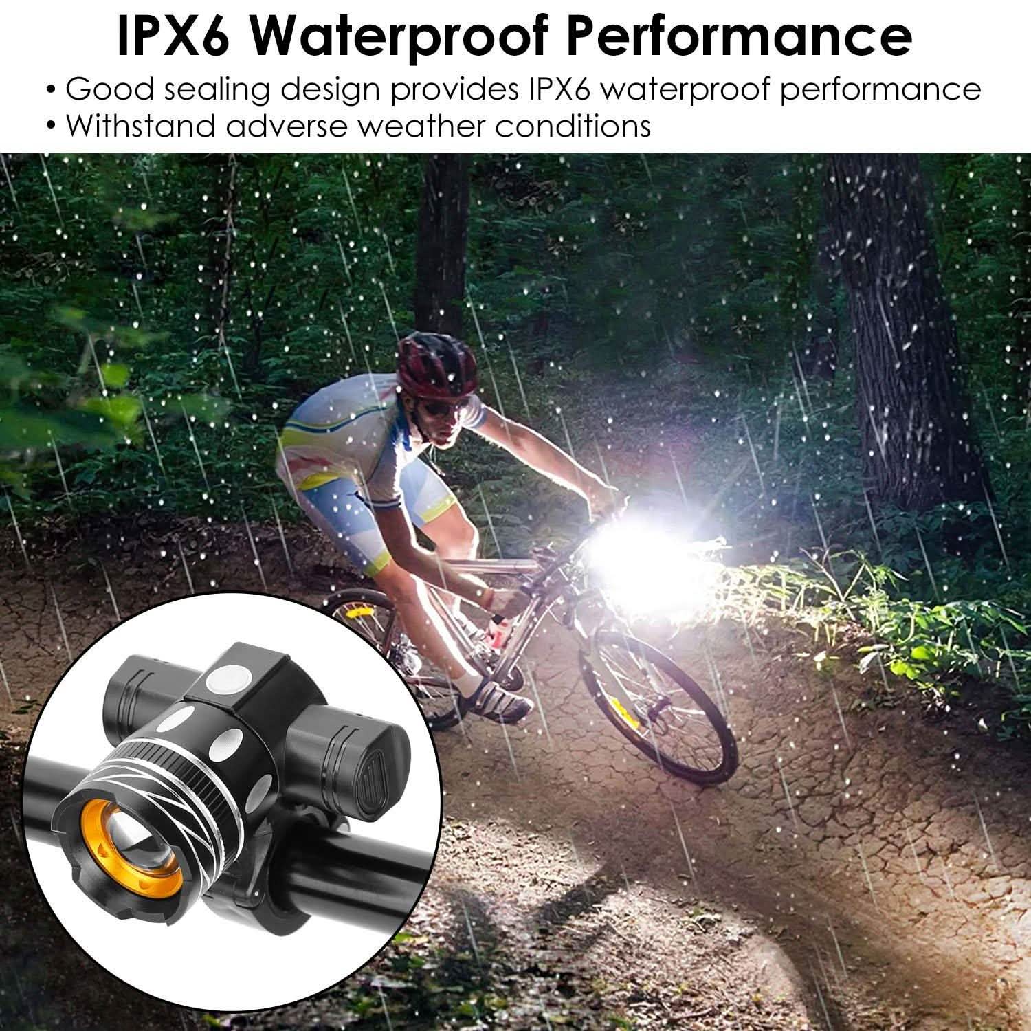 Phare de vélo rechargeable par USB avec support