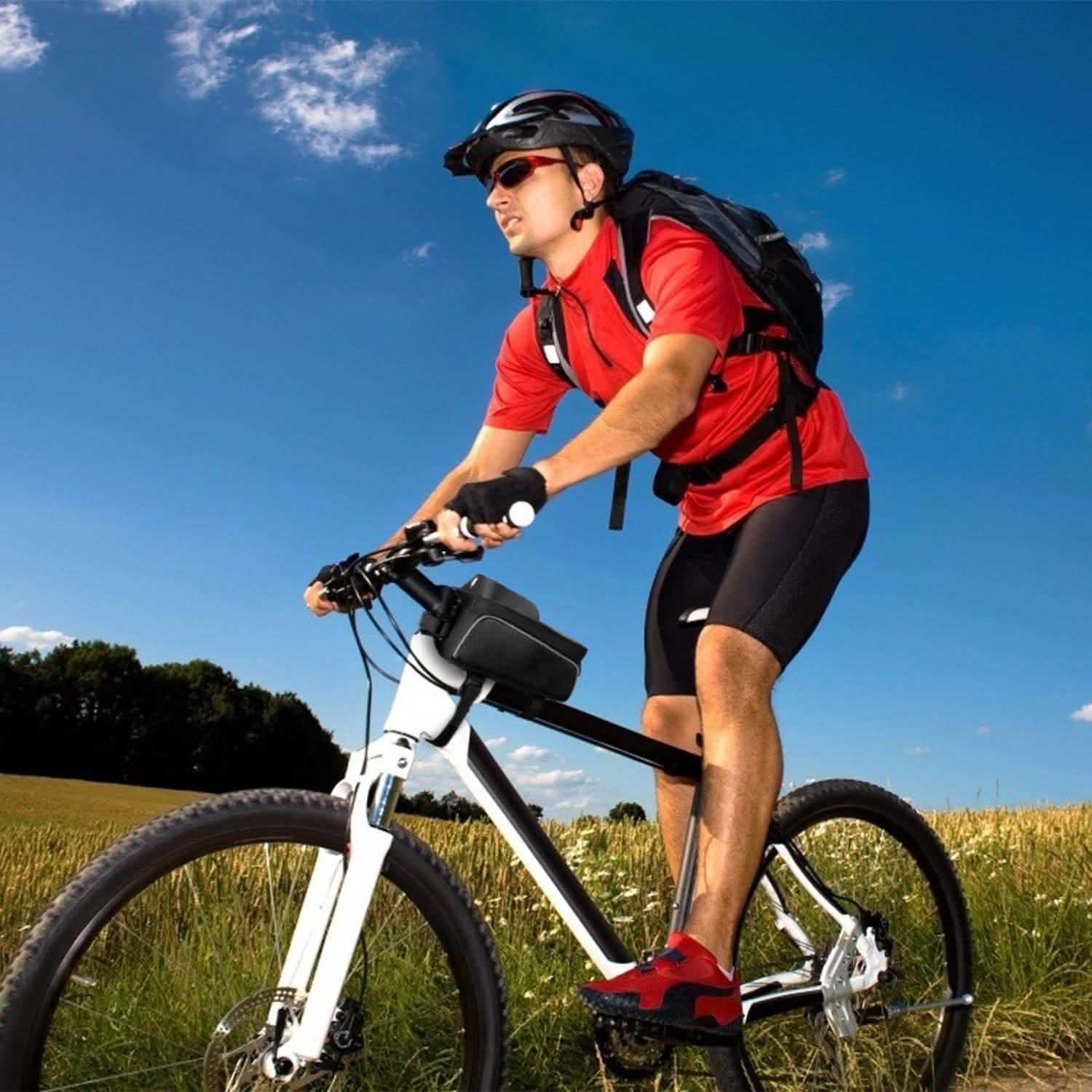 Sac de cadre avant de vélo avec écran tactile et pare-soleil
