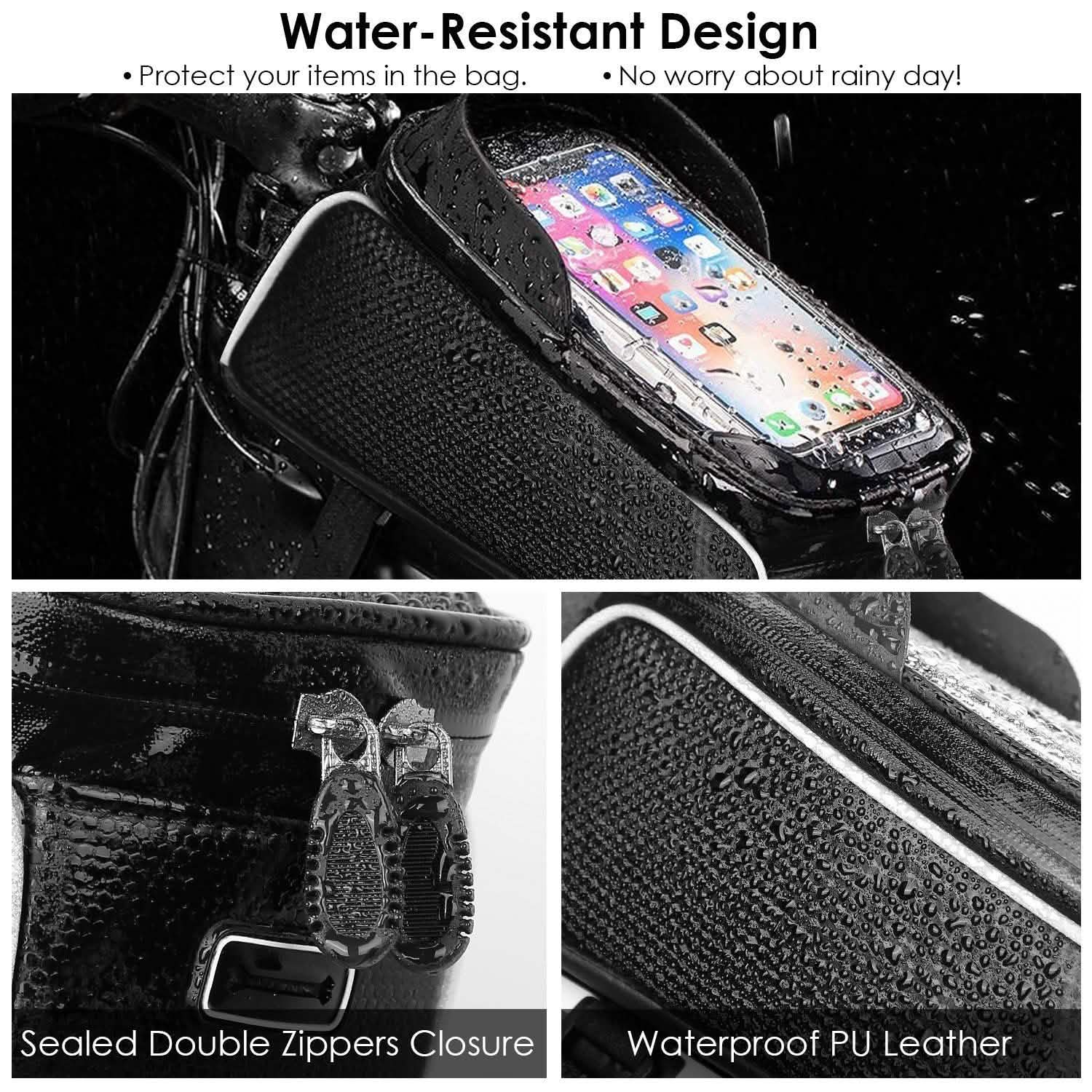 Sac de cadre avant de vélo avec écran tactile et pare-soleil
