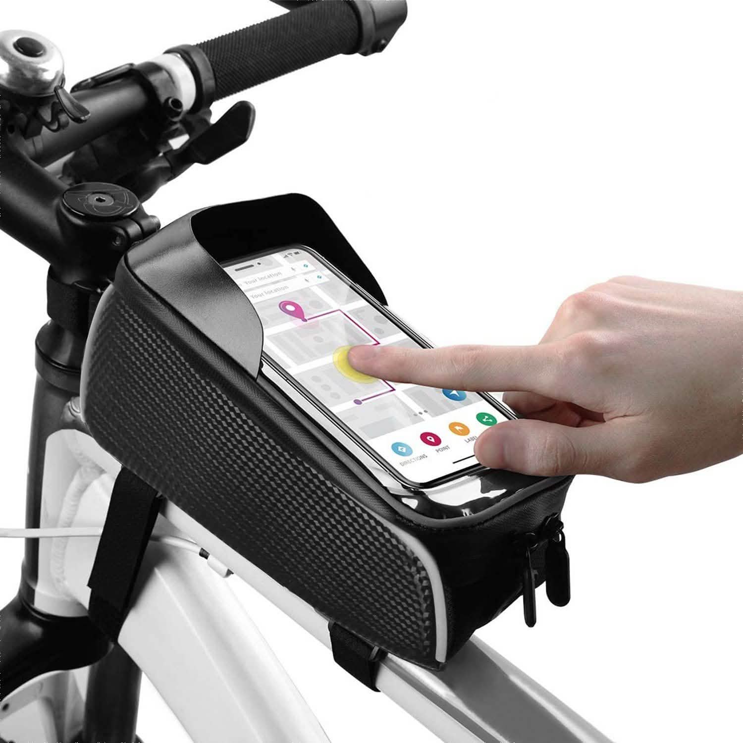 Sac de cadre avant de vélo avec écran tactile et pare-soleil