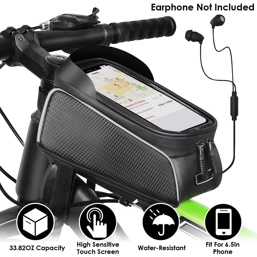 Sac de cadre avant de vélo avec écran tactile et pare-soleil