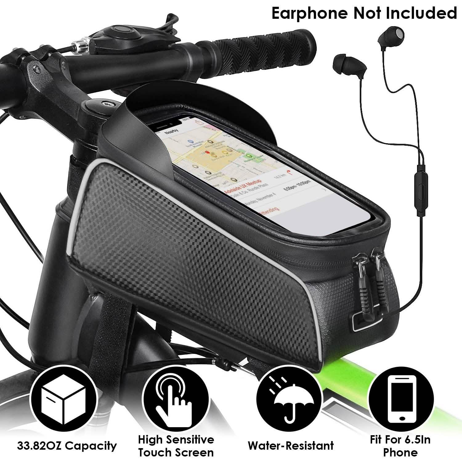 Sac de cadre avant de vélo avec écran tactile et pare-soleil