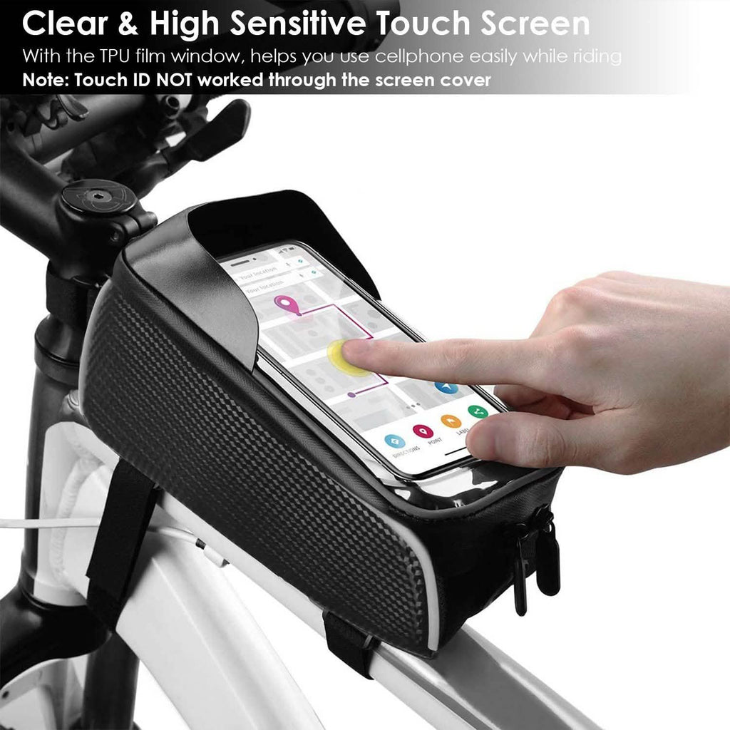Sac de cadre avant de vélo avec écran tactile et pare-soleil