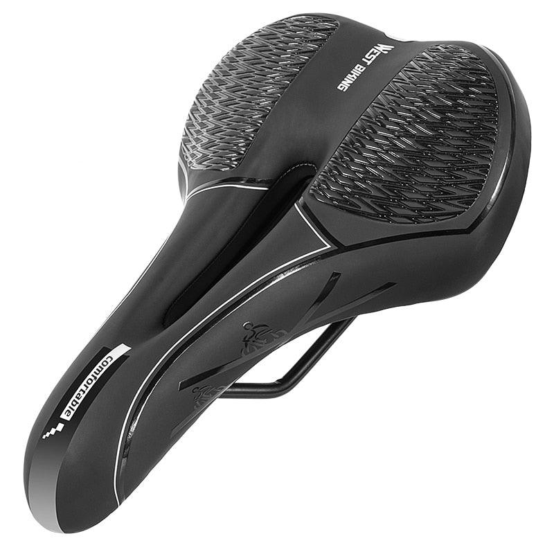 Selle de vélo de montagne de route, en cuir PU, coussin de cyclisme confortable, antichoc, rembourré de gel, pour hommes, selle de vélo confortable, antidérapante, étanche, pour VTT.