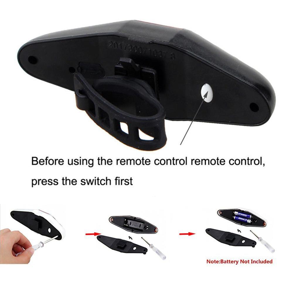 Feux de vélo avec télécommande sans fil pour VTT, lampe d'avertissement LED avec clignotants, feu arrière de vélo avec télécommande sans fil, feux arrière de sécurité à LED ultra lumineux