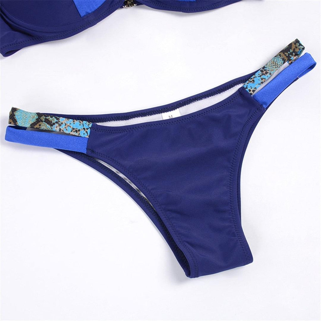 Maillot de bain bikini push-up femme, maillot de bain deux pièces pour femme, ensemble bikini avec bonnet, maillot de bain pour femme, bikini triangle, deux pièces, maillot de bain bandeau, col en V, maillot de bain push-up licou.