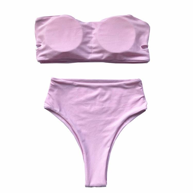 Ensemble de bikini maillot de bain d'été pour femme maillot de bain push-up brésilien bikini femme deux pièces maillot de bain bustier rembourré taille haute