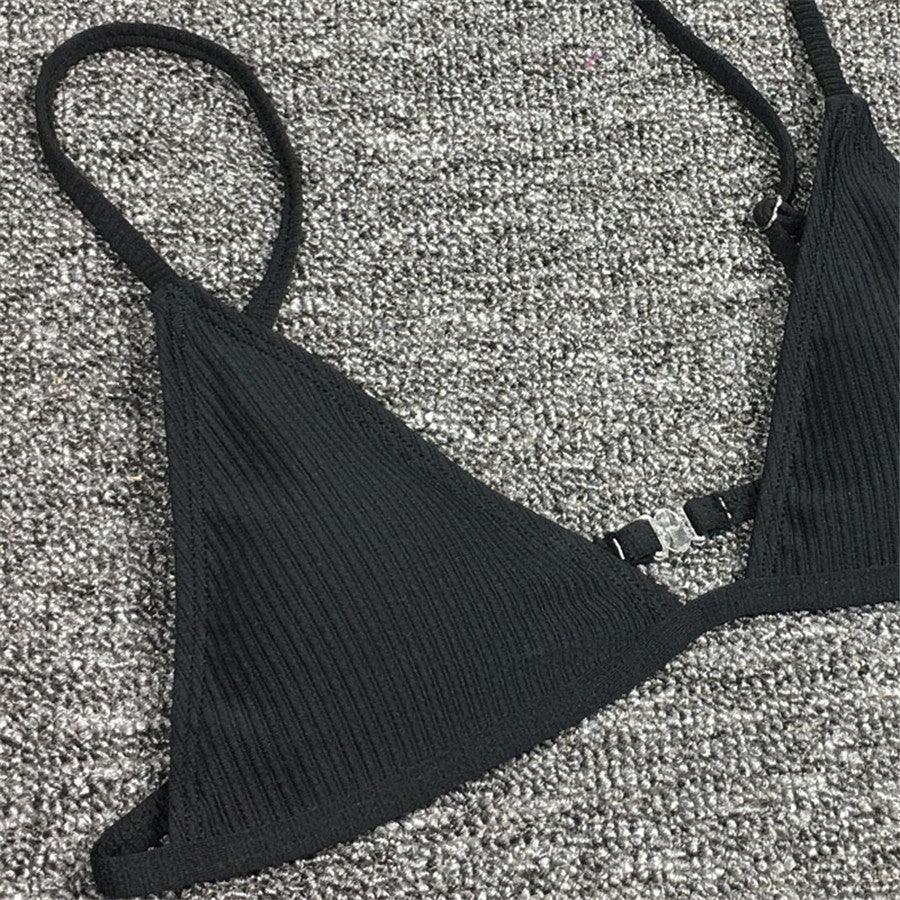 Ensemble de bikini - Maillot de bain petite coupe, style échancré, de plage, noir et blanc, micro-maillot de bain string, micro-bikinis string pour femmes, maillots de bain rembourrés échancrés