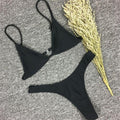 Ensemble de bikini - Maillot de bain petite coupe, style échancré, de plage, noir et blanc, micro-maillot de bain string, micro-bikinis string pour femmes, maillots de bain rembourrés échancrés