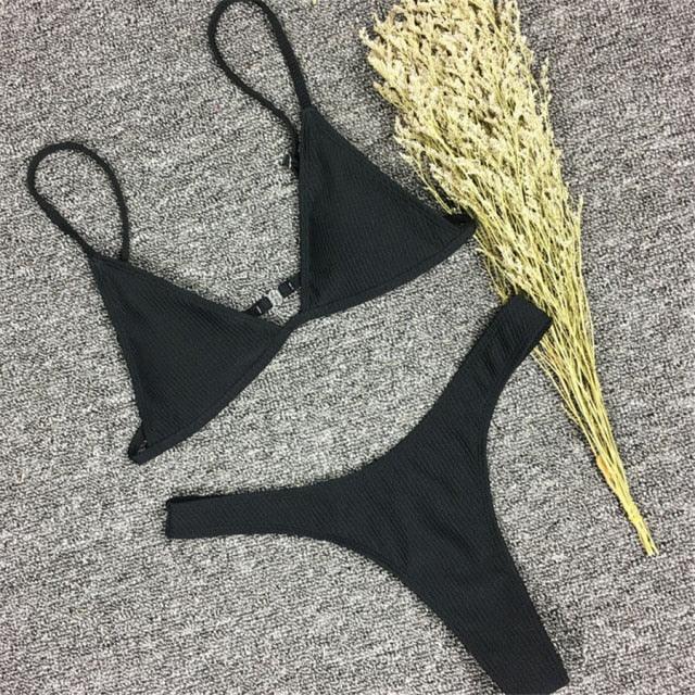 Ensemble de bikini - Maillot de bain petite coupe, style échancré, de plage, noir et blanc, micro-maillot de bain string, micro-bikinis string pour femmes, maillots de bain rembourrés échancrés