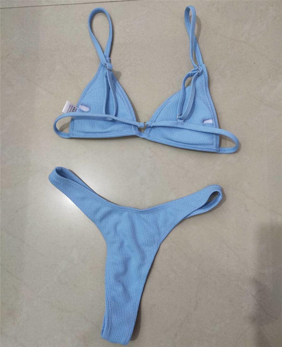 Ensemble de bikini - Maillot de bain petite coupe, style échancré, de plage, noir et blanc, micro-maillot de bain string, micro-bikinis string pour femmes, maillots de bain rembourrés échancrés