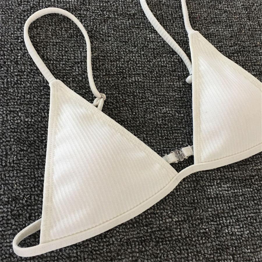 Ensemble de bikini - Maillot de bain petite coupe, style échancré, de plage, noir et blanc, micro-maillot de bain string, micro-bikinis string pour femmes, maillots de bain rembourrés échancrés