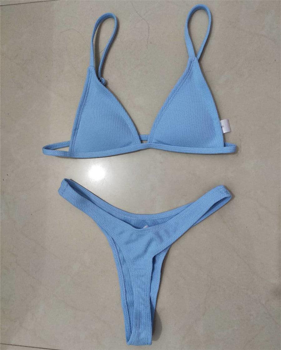 Ensemble de bikini - Maillot de bain petite coupe, style échancré, de plage, noir et blanc, micro-maillot de bain string, micro-bikinis string pour femmes, maillots de bain rembourrés échancrés