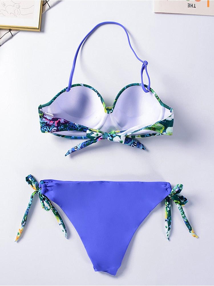 Ensembles de bikini couleur unie maillot de bain taille moyenne bonnets froncés bikinis maillots de bain pour femmes maillots de bain de plage ensembles deux pièces bikinis triangle pour femmes