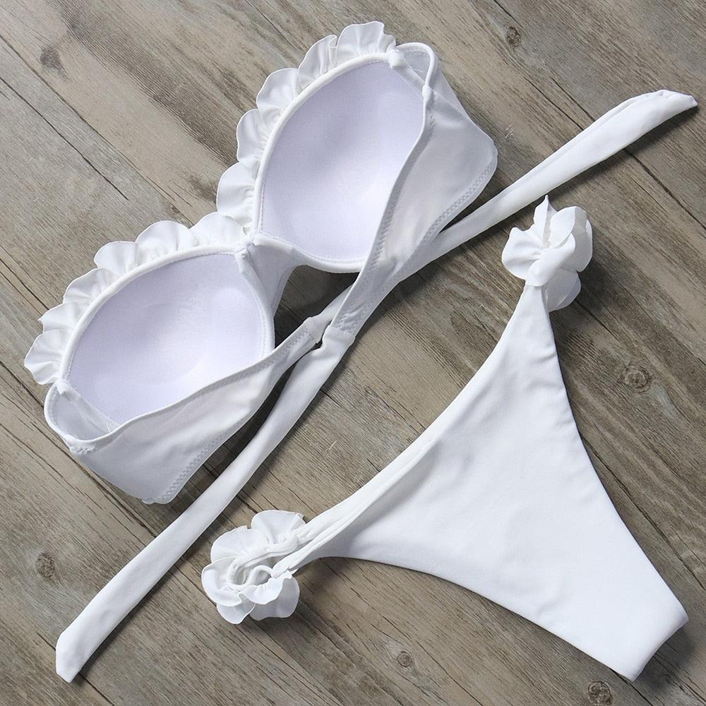 Maillot de bain bikini pour femme, ensemble bikini léopard, bas de bikini triangle, maillot de bain deux pièces, push-up, tenue de plage d'été pour femme