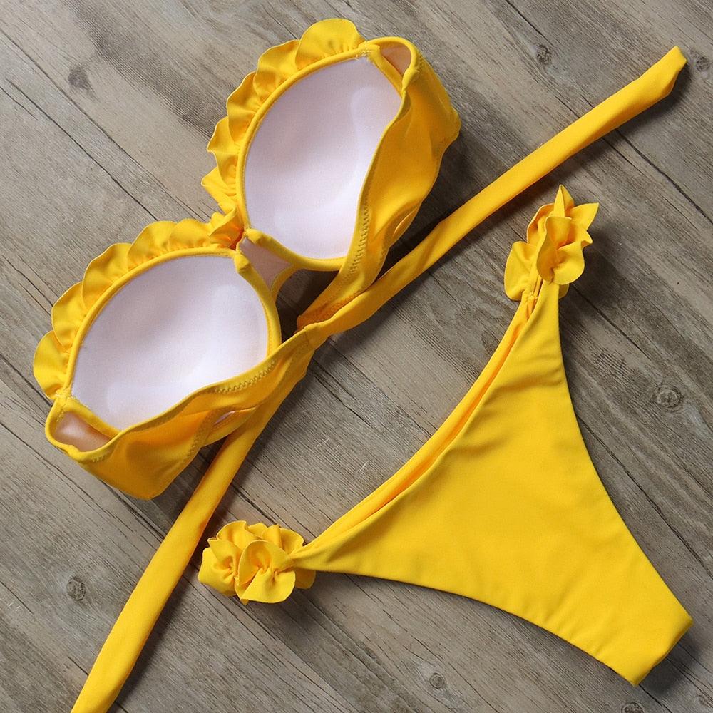 Maillot de bain bikini pour femme, ensemble bikini léopard, bas de bikini triangle, maillot de bain deux pièces, push-up, tenue de plage d'été pour femme