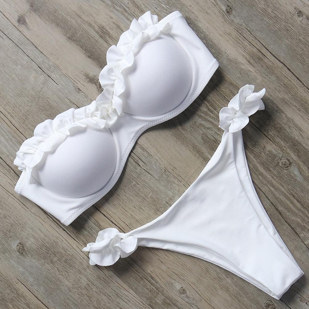 Maillot de bain bikini pour femme, ensemble bikini léopard, bas de bikini triangle, maillot de bain deux pièces, push-up, tenue de plage d'été pour femme