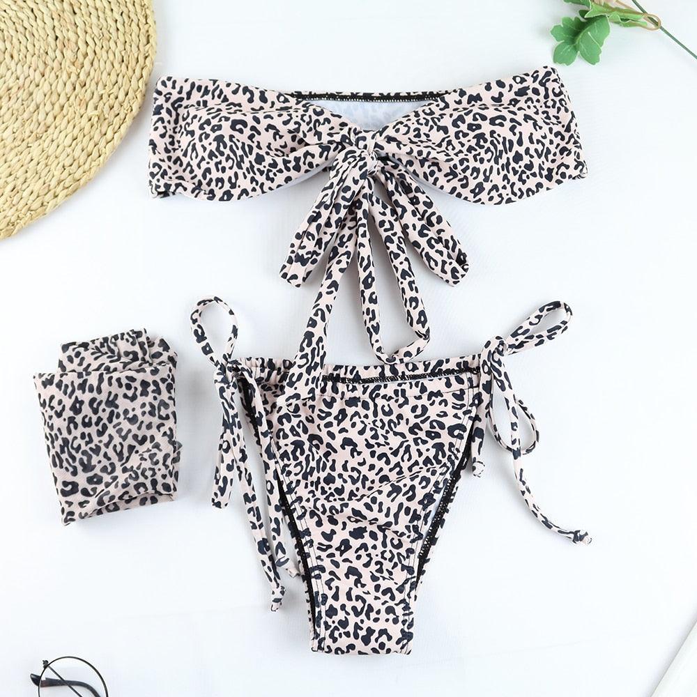 Maillot de bain push-up 3 pièces pour femme avec paréo, ensemble bikini 3 pièces tendance pour femme avec haut tie-dye, jupe paréo, maillot de bain push-up