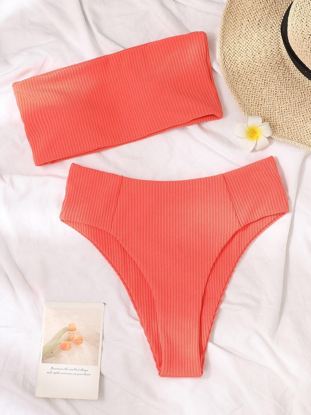 Bikini Maillot de bain Femme Push Up Ensemble de bikini Maillot de bain féminin Maillot de bain sans bretelles couleur unie 2 pièces Maillot de bain Maillots de bain Épaules dénudées Taille Haute Maillot de bain Maillot de bain échancré pour l'été