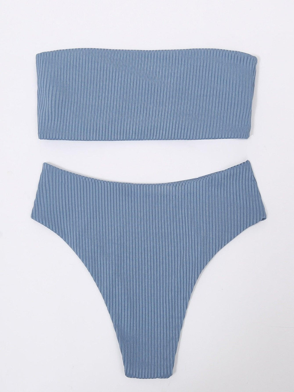 Bikini Maillot de bain Femme Push Up Ensemble de bikini Maillot de bain féminin Maillot de bain sans bretelles couleur unie 2 pièces Maillot de bain Maillots de bain Épaules dénudées Taille Haute Maillot de bain Maillot de bain échancré pour l'été