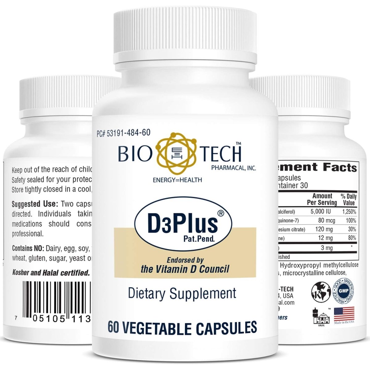 Bio-Tech Pharmacal D3 Plus (60 Comprimés)