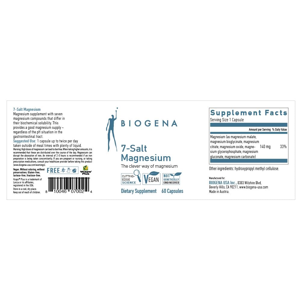 BioGena - Magnésium 7 Sels - 60 Gélules