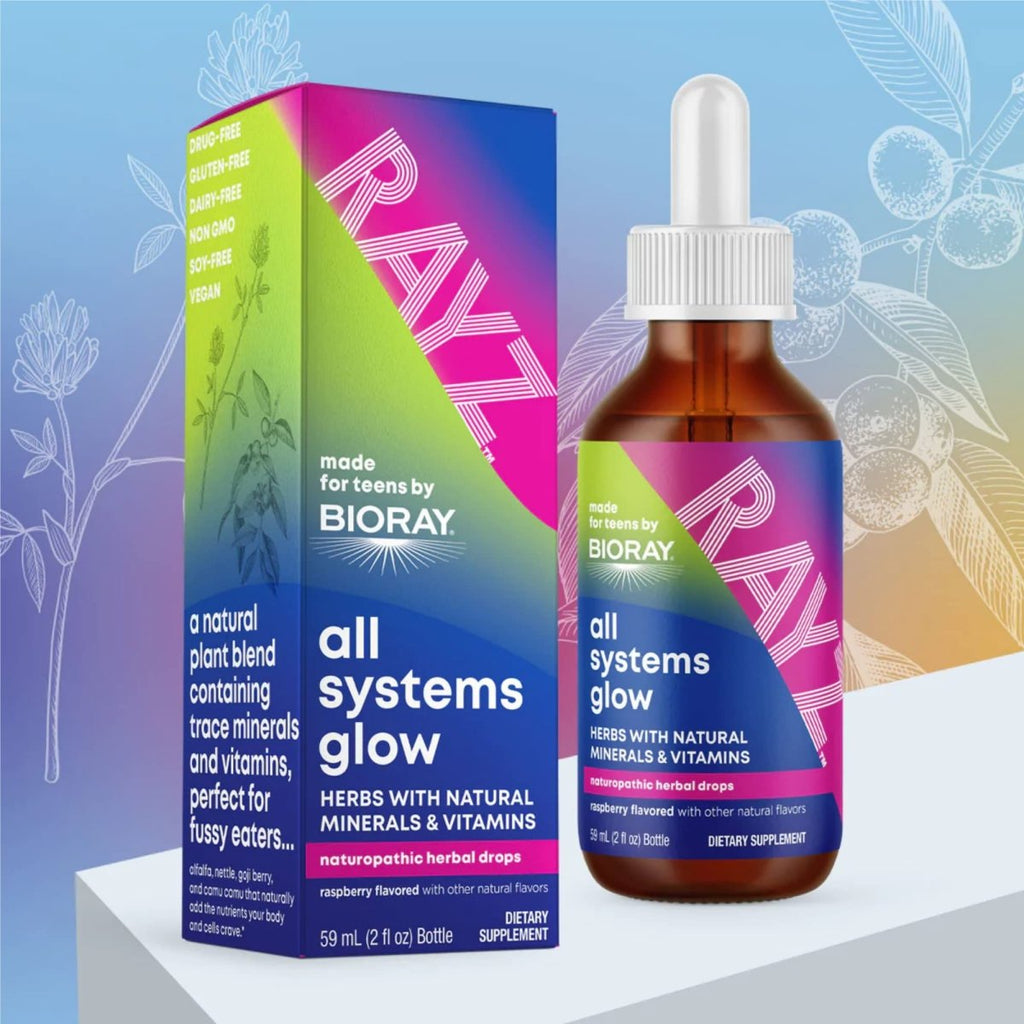 BIORAY RAYZ Éclat du corps, saveur framboise - 59 ml - Source pratique de vitamines et minéraux pour les adolescents de 12 à 18 ans