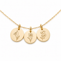 Birth Flower Necklace | Hand Stamped | 14K Gold Filled
