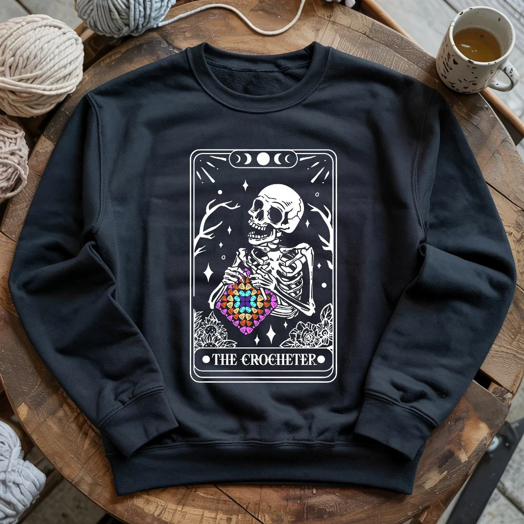 Sweat-shirt de tarot Squelette au crochet