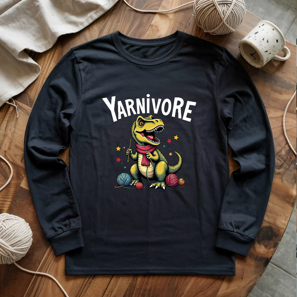 T-shirt à manches longues de tricoteuse « Yarnivore »