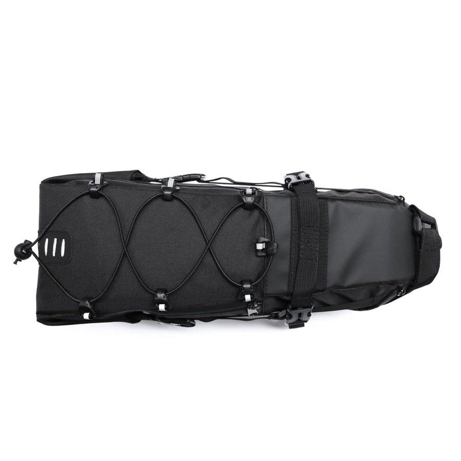 Sac de vélo noir Sacoche de vélo Sacoche de selle de vélo Cyclisme Accessoires de sacs Sacs de vélo étanches Grands sacs de vélo Sac de vélo entièrement étanche Sous la selle Sacoche arrière de vélo enroulable