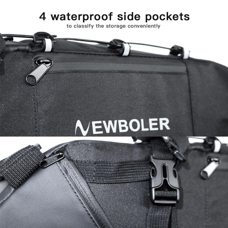 Sac de vélo noir Sacoche de vélo Sacoche de selle de vélo Cyclisme Accessoires de sacs Sacs de vélo étanches Grands sacs de vélo Sac de vélo entièrement étanche Sous la selle Sacoche arrière de vélo enroulable