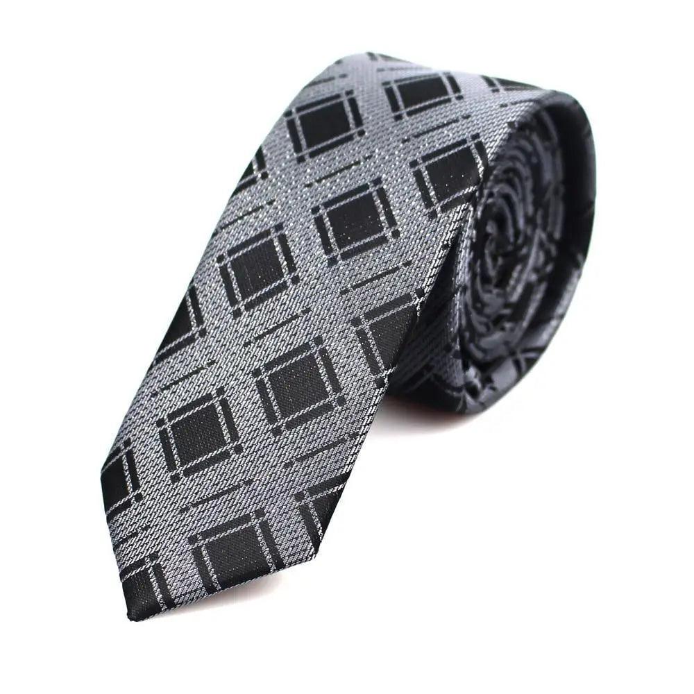 Cravate Fine en Polyester Imprimé à Pois Noirs pour Homme, Cravate de Bureau Élégante et Formelle