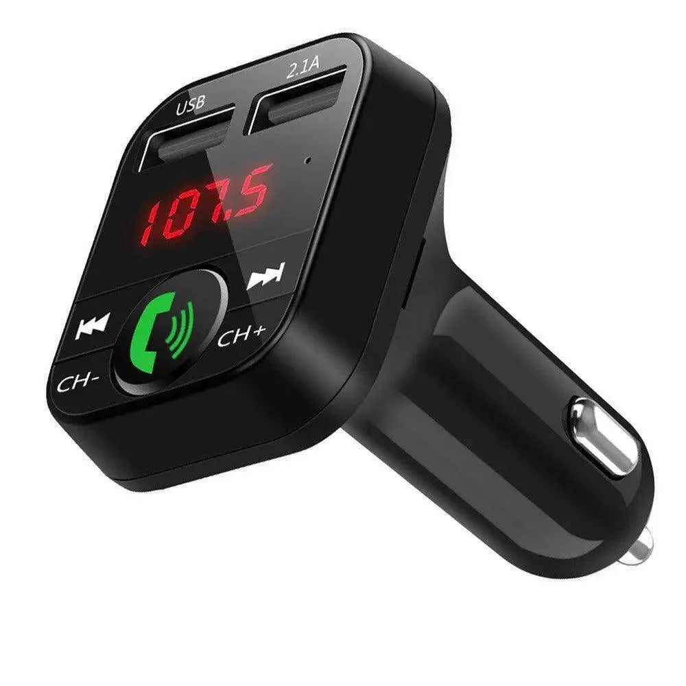 Transmetteur sans fil Bluetooth mains libres pour voiture, double chargeur USB, lecteur de musique pour voiture, gadget facile à utiliser