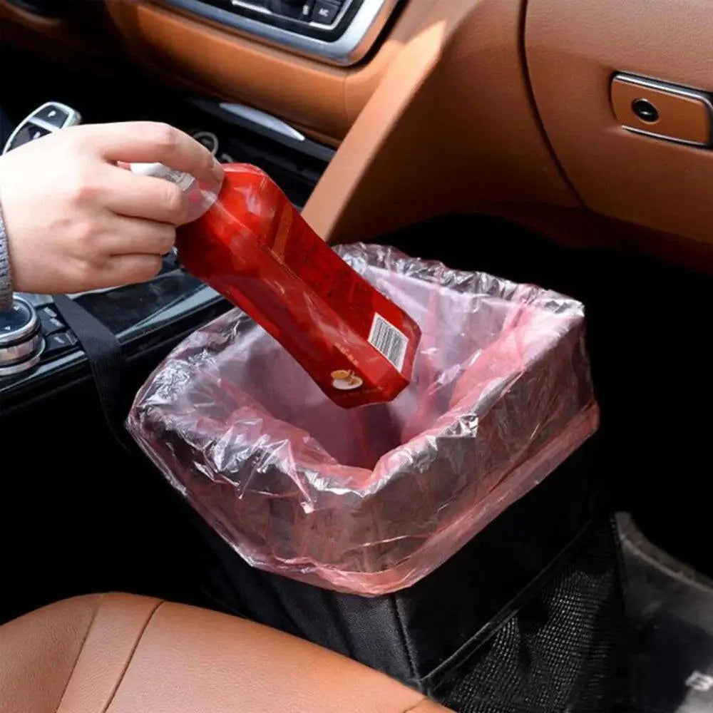 Poubelle de Voiture Noire à Suspendre au Dossier, Sac Poubelle Multifonctionnel Étanche Pliable, Boîte de Rangement Facile pour Voitures