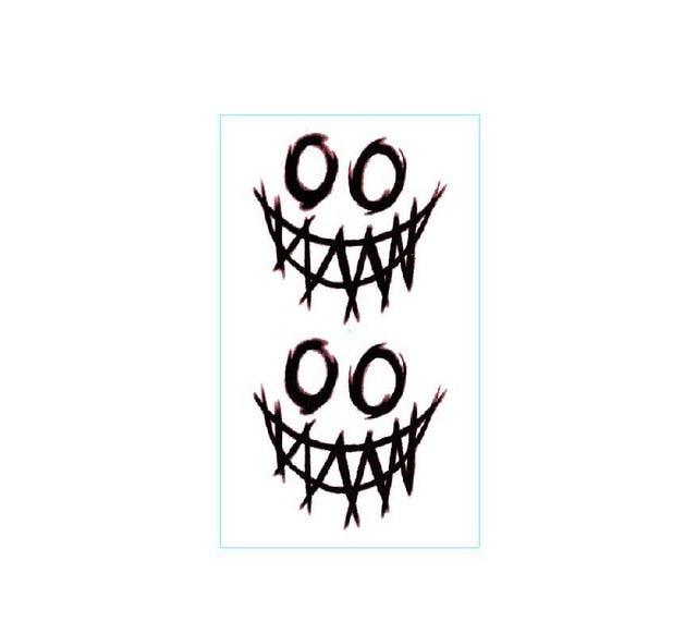 Tatouage temporaire de clown noir, autocollant de corps, bras, taille, faux tatouages imperméables, petit design élégant pour hommes et femmes