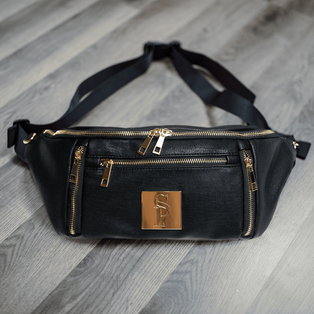 Sac bandoulière en cuir noir