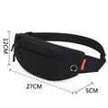 Sac banane noir à bandoulière, design simple, en toile, mains libres, pour voyage, sport, entraînement, durable, léger, idéal pour les festivals