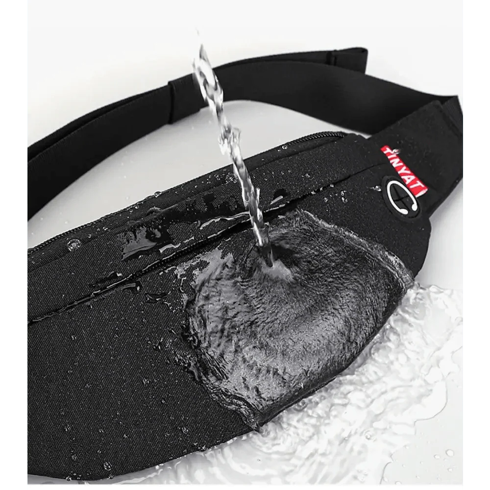 Sac banane noir à bandoulière, design simple, en toile, mains libres, pour voyage, sport, entraînement, durable, léger, idéal pour les festivals