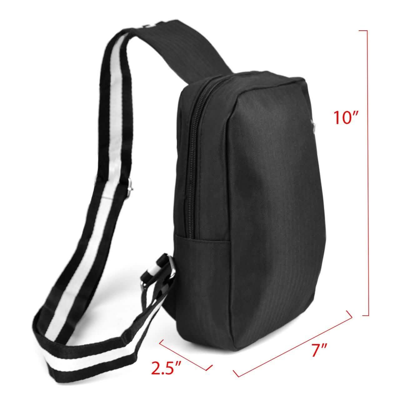 Sac à bandoulière noir avec port de chargement USB