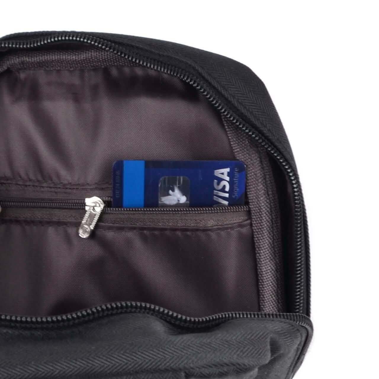 Sac à bandoulière noir avec port de chargement USB