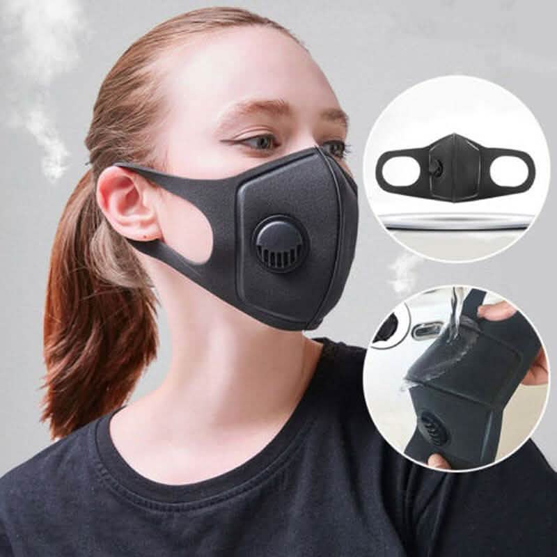 Masque facial noir avec filtre