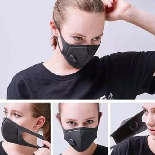 Masque facial noir avec filtre