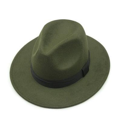 Chapeau fedora noir unisexe à large bord Chapeau fedora automne hiver Casquette large Chapeau d'hiver en laine Chapeau classique Homme Élégant Chapeau de gentleman pour fête