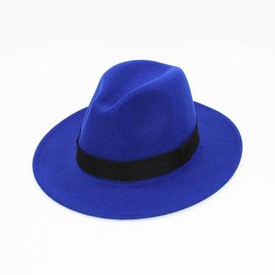 Chapeau fedora noir unisexe à large bord Chapeau fedora automne hiver Casquette large Chapeau d'hiver en laine Chapeau classique Homme Élégant Chapeau de gentleman pour fête