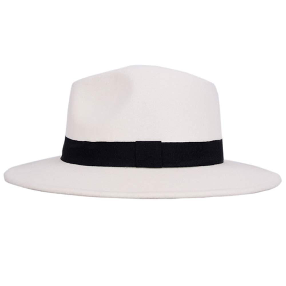 Chapeau fedora noir unisexe à large bord Chapeau fedora automne hiver Casquette large Chapeau d'hiver en laine Chapeau classique Homme Élégant Chapeau de gentleman pour fête