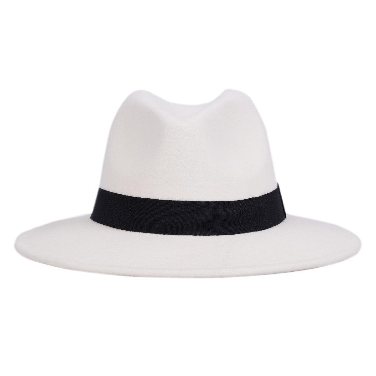 Chapeau fedora noir unisexe à large bord Chapeau fedora automne hiver Casquette large Chapeau d'hiver en laine Chapeau classique Homme Élégant Chapeau de gentleman pour fête